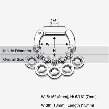 Aureole Gemina Sparkle Septum Clicker-Clear